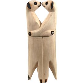 Mbare Mbare Hand Carved Standing Meerkat - Lovers Pair