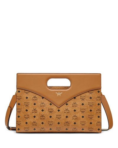 Mcm Mcm Diamond Vi Leather & Canvas Handbag