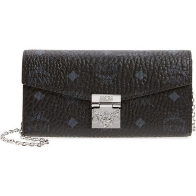 MCM MCM Large Patricia Visetos Canvas Wallet on a Chain