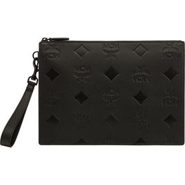 MCM MCM Maxi Aren Embossed Leather Wristlet Pouch