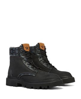 Mcm Mcm Men's Ankle Boots in Nubuck and Monogram Print Leather