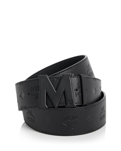 Mcm Mcm Men's Claus Emblem Reversible Leather Belt
