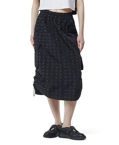 Mcm Mcm Monogram Midi Skirt in Recycled Nylon