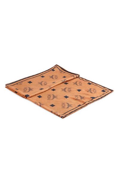 MCM MCM Visetos Logo Cotton & Silk Scarf