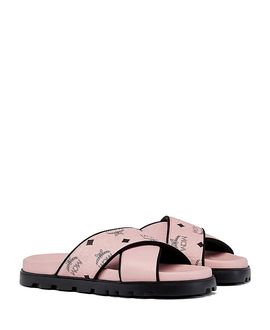 Mcm Mcm Women's Cross Sandal in Visetos Leather Mix