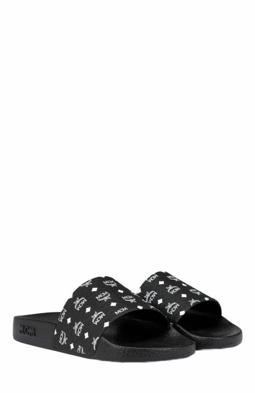 MCM MCM Women's Monogram Print Rubber Slides