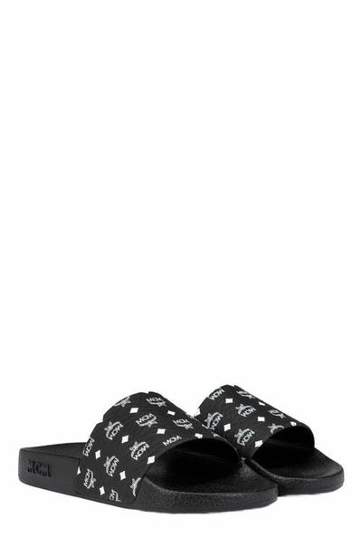 MCM MCM Women's Monogram Print Rubber Slides