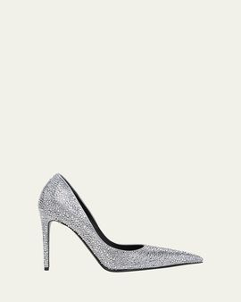 McQueen 105mm Skull Embellished Leather Pumps