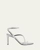 McQueen 90mm Skull Embellished Satin Ankle-Strap Sandals - 1