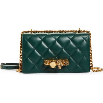 McQueen Alexander McQueen Knuckle Ring Quilted Leather Shoulder Bag