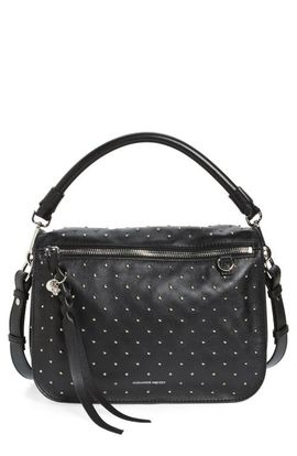 McQueen Alexander McQueen 'Skull' Pin Stud Leather Hobo
