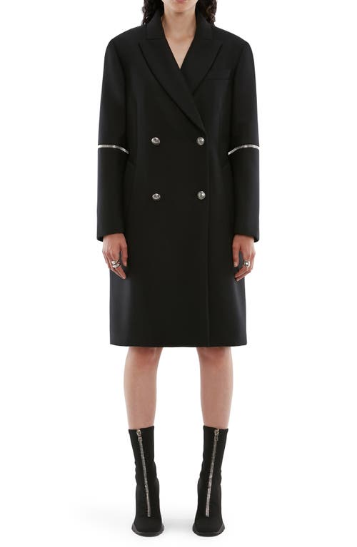 McQueen Alexander McQueen Spiral Zip Oversize Wool Coat