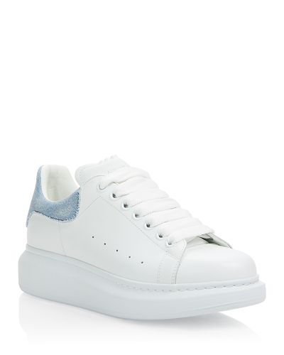 Mcqueen Alexander McQueen Women's Denim Heel Tab Oversized Platform Sneakers