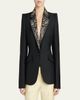 McQueen Beaded Lapel Single-Breasted Jacket - 4