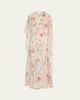 McQueen Crystal Meadow Floral-Print Asymmetric Cape Gown - 1