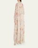 McQueen Crystal Meadow Floral-Print Asymmetric Cape Gown - 3