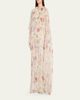 McQueen Crystal Meadow Floral-Print Asymmetric Cape Gown - 4