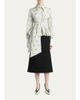 McQueen Floral Jacquard Taffeta Wrap Peplum Shirt - 2