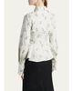 McQueen Floral Jacquard Taffeta Wrap Peplum Shirt - 3