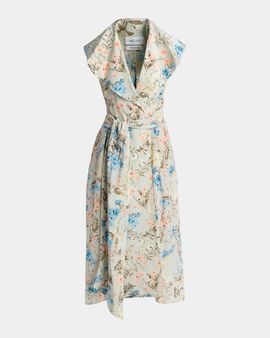 McQueen Floral Silk Midi Dress