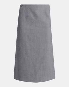 McQueen Godet-Pleat Wool Midi Skirt