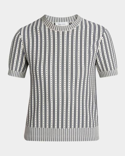 McQueen Jacquard Striped Crewneck Top