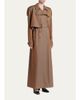 McQueen Light Cotton Double-Breasted Long Trench Coat With Belt - 4