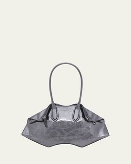 McQueen Manta Shoulder Bag in Metallic Leather
