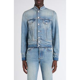 McQueen McQueen Band Collar Denim Jacket