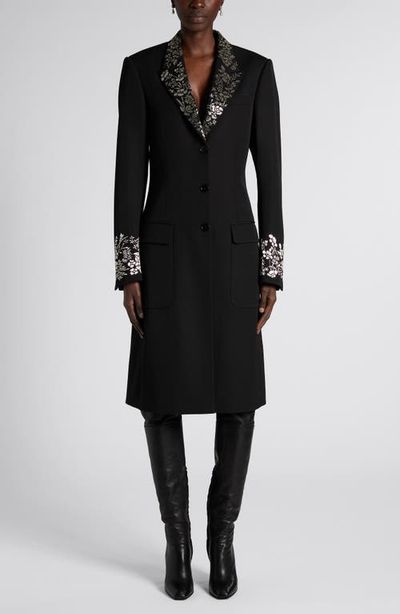 McQueen McQueen Beaded Wool Coat