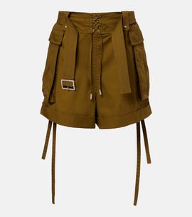 McQueen McQueen Belted cotton shorts