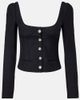 McQueen McQueen Chalk stripe wool and mohair bustier top - 1