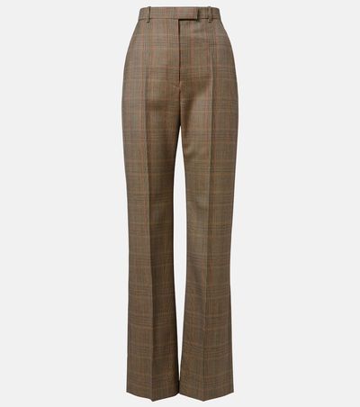 McQueen McQueen Country Check high-rise wool straight pants