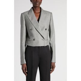 McQueen McQueen Crop Double Breasted Wool Blazer