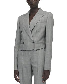 Mcqueen McQueen Crop Double Breasted Wool Jacket