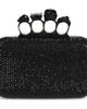 McQueen McQueen Crystal Embellished Leather Knuckle Clutch - 1
