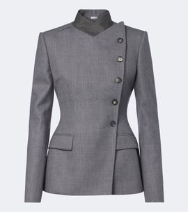McQueen McQueen Double-breasted peplum wool blazer