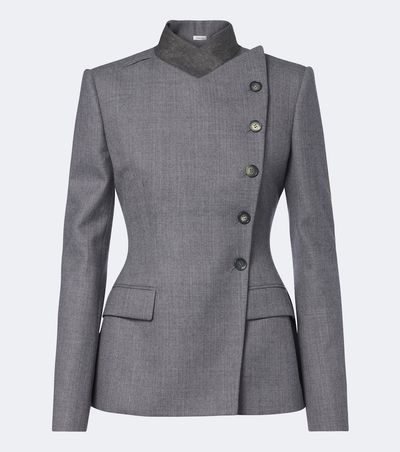 McQueen McQueen Double-breasted peplum wool blazer