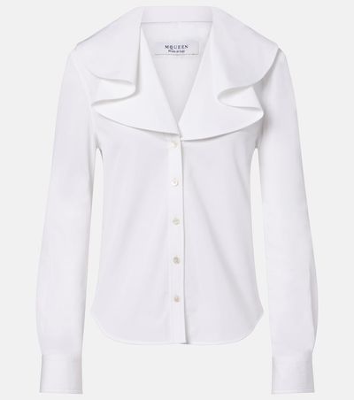 McQueen McQueen Draped cotton poplin shirt
