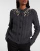 McQueen McQueen Embellished wool and cashmere cardigan - 3