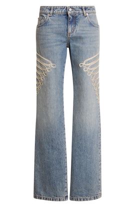 McQueen McQueen Embroidered Bootcut Jeans