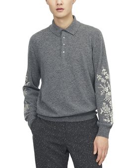 Mcqueen McQueen Embroidered Floral Sweater Polo Shirt