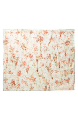 McQueen McQueen Floral & Skull Print Silk Scarf