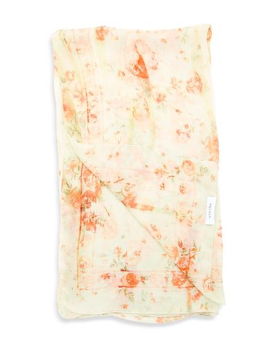Mcqueen McQueen Floral Silk Chiffon Scarf