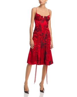 Mcqueen McQueen Fluid Viscose Floral Jacquard Dress