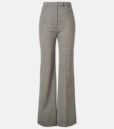 McQueen McQueen Gingham wool wide-leg pants