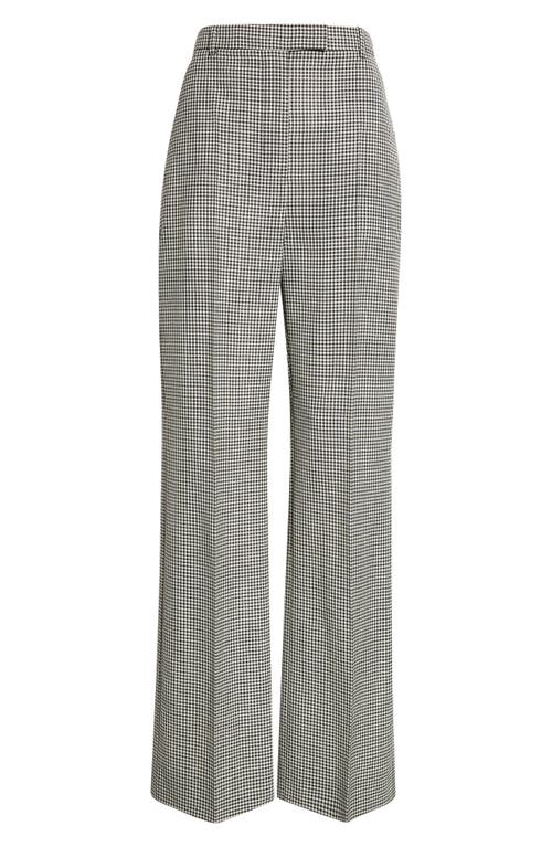 McQueen McQueen High Waist Plaid Wool Straight Leg Pants