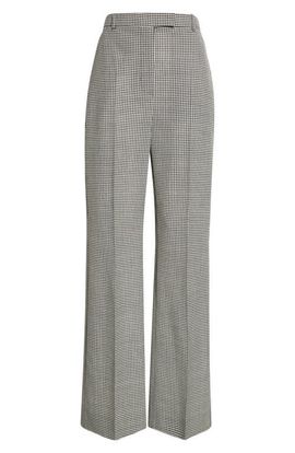 McQueen McQueen High Waist Plaid Wool Straight Leg Pants