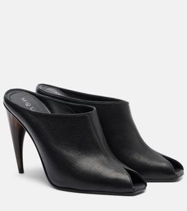 McQueen McQueen Horn Heel leather mules