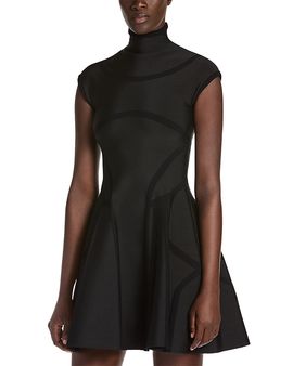 Mcqueen McQueen Jacquard Line Flared Mini Dress